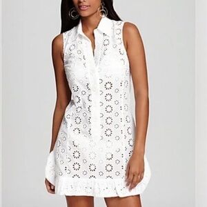 Nanette Lenore Swim Isola White Eyelet Coverup Dress Size Small
